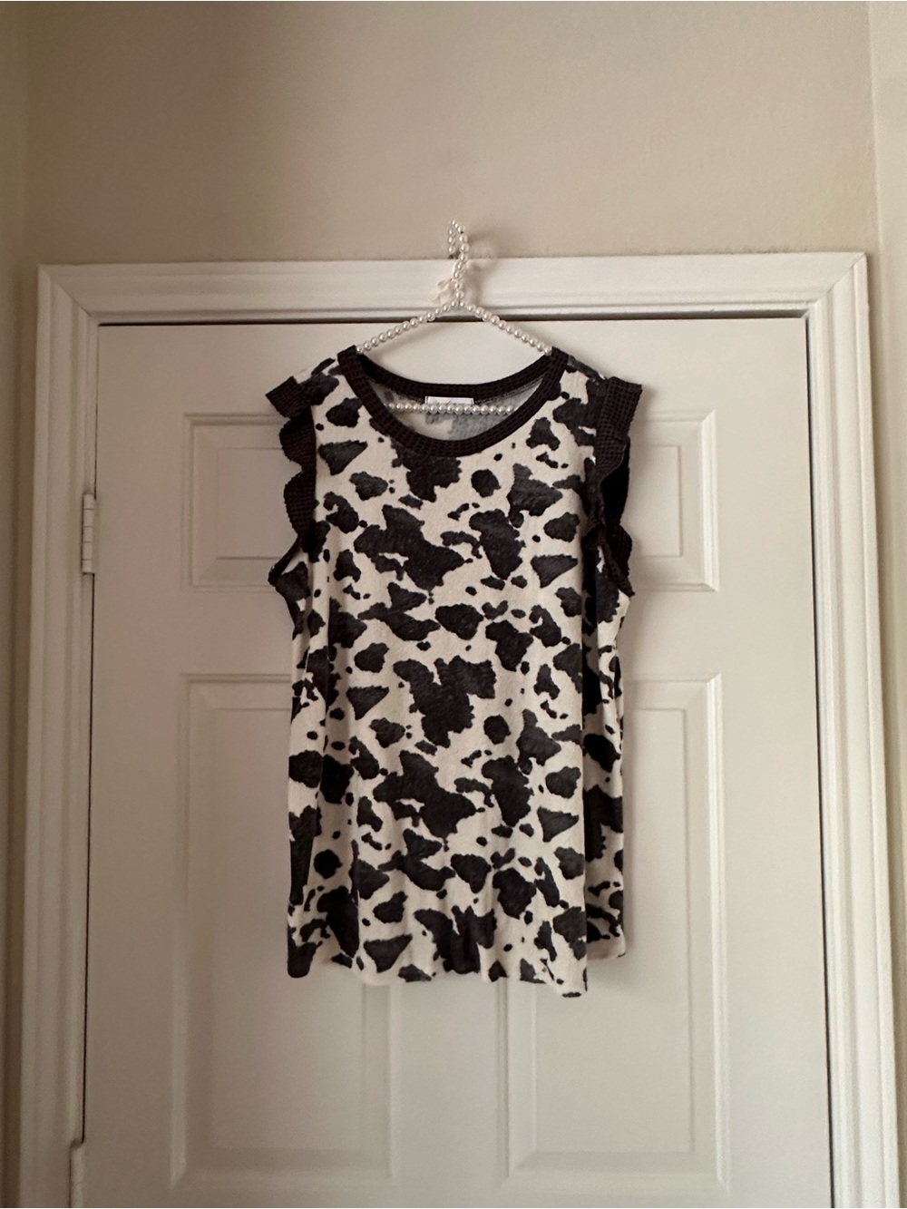 Ces Femme Gray Cow Print Top